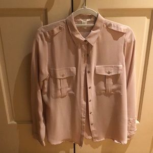 Pink button down blouse